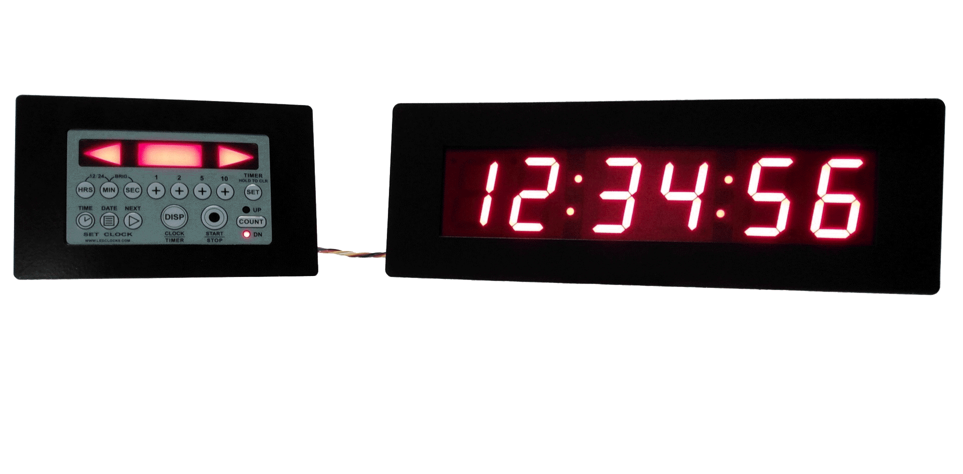 Clocks for emergency vehicles and large LED multi function clocks
